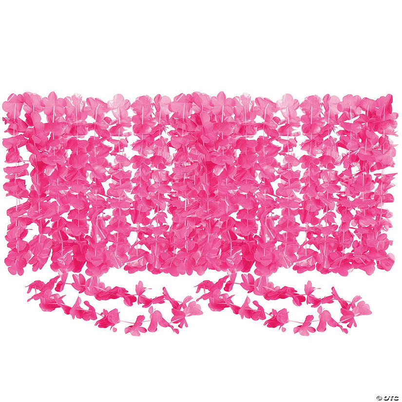 Bulk 60 Pc. Hot Pink Flower Leis Image