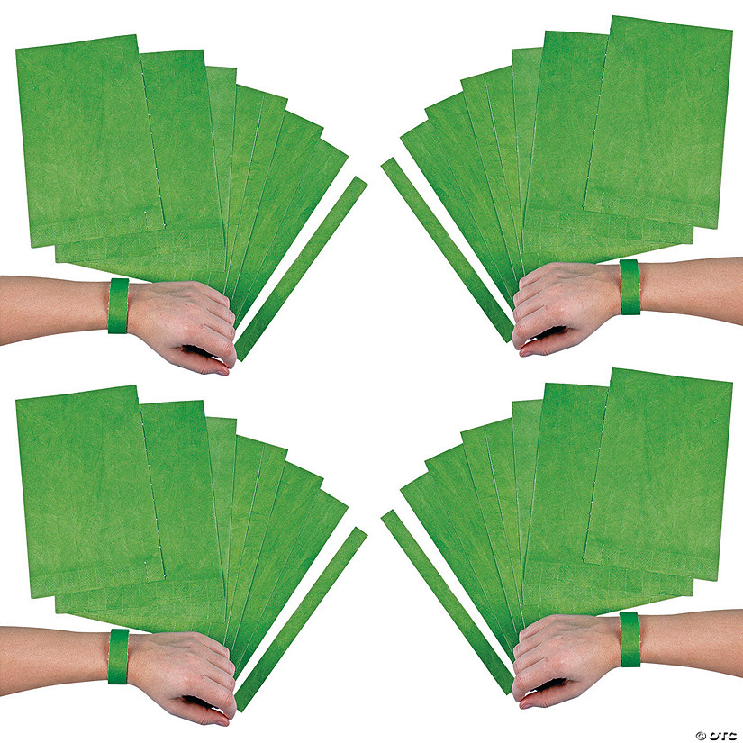 Bulk 600 Pc. Green Self-Adhesive Wristbands Image