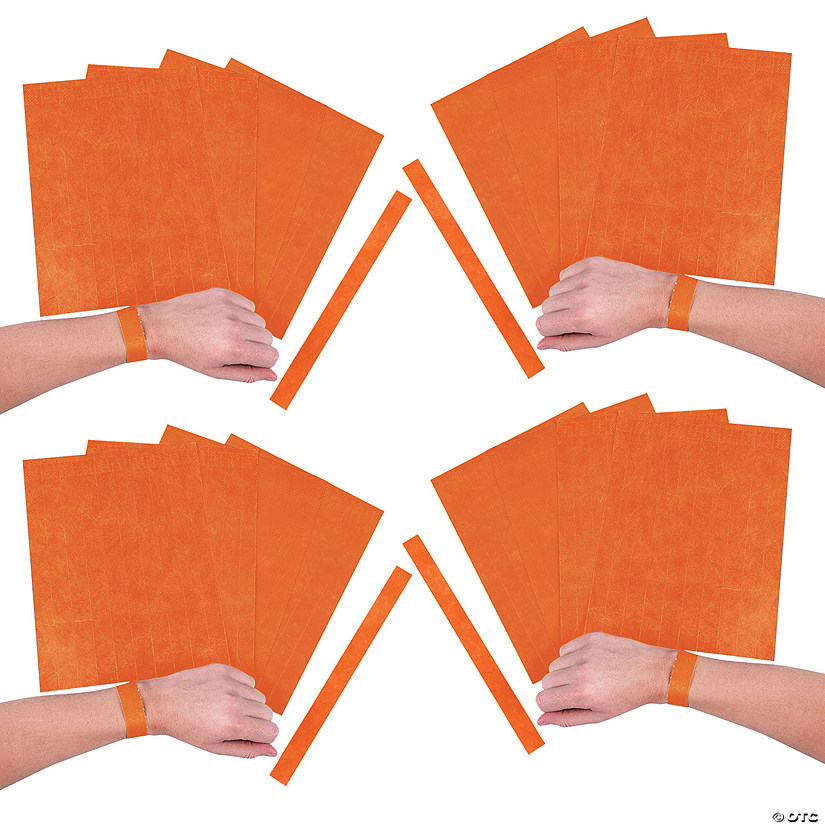 Bulk 600 Pc. Orange Self-Adhesive Wristbands Image
