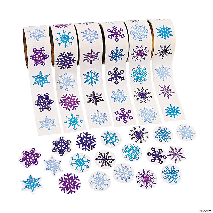 Bulk 600 Pc. Snowflake Rolls of Stickers Assortment Image