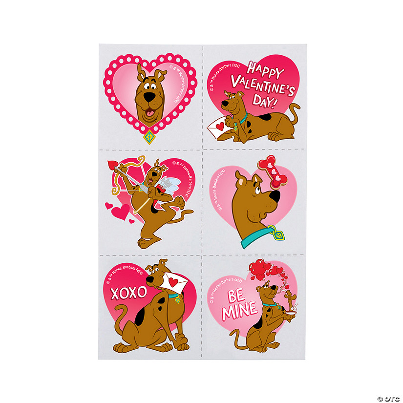 Bulk 72 Pc. Bulk Scooby-Doo&#8482; Valentine Hearts Temporary Tattoos Image