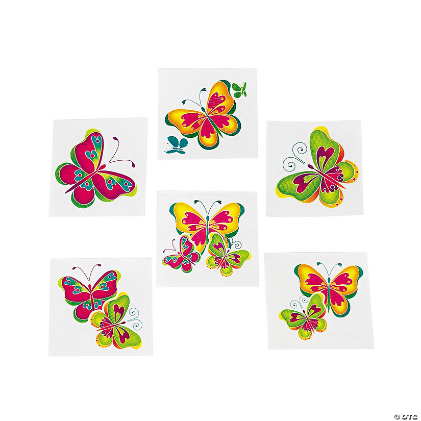 Bulk 72 Pc. Butterfly Temporary Tattoos - 72 Pc. Image