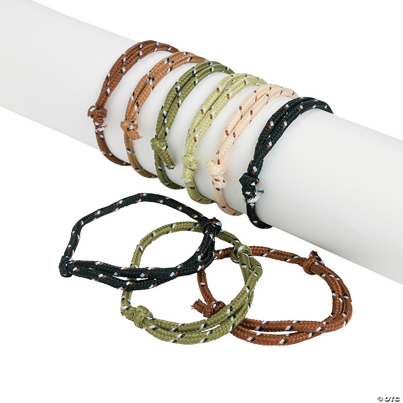 Bulk 72 Pc. Camouflage Rope Bracelets Image