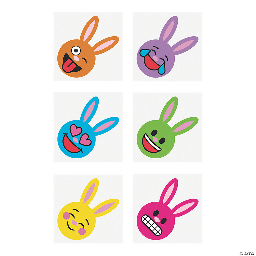 Bulk 72 Pc. Easter Emoji Temporary Tattoos Image