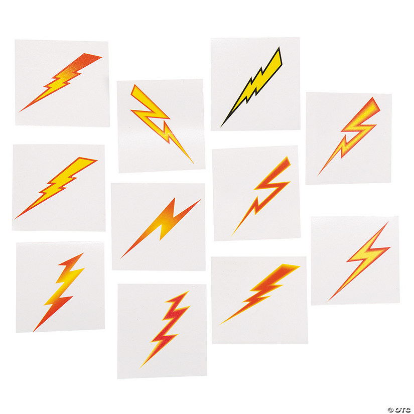 Bulk 72 Pc. Lightning Bolt Temporary Tattoos - 72 Pc. Image