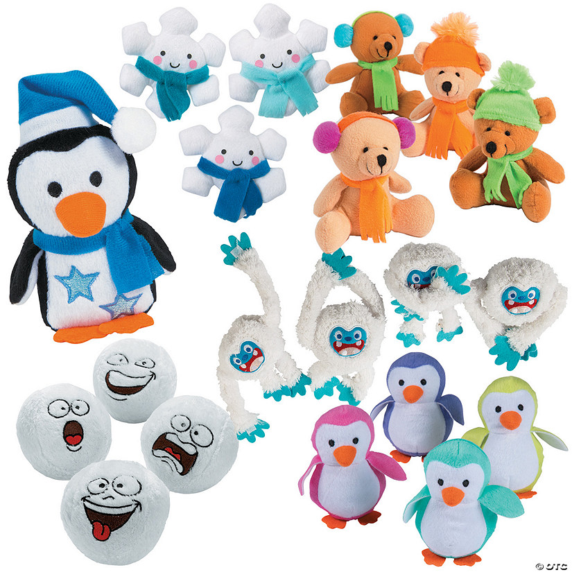 Bulk 72 Pc. Winter Stuffed Toys Giveaway Kit Image