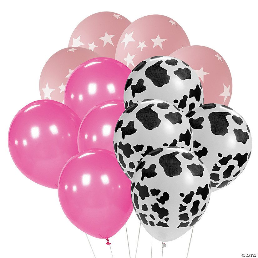 Bulk 73 Pc. Cowgirl Party Latex Balloon Assortment with Curling Ribbon Image