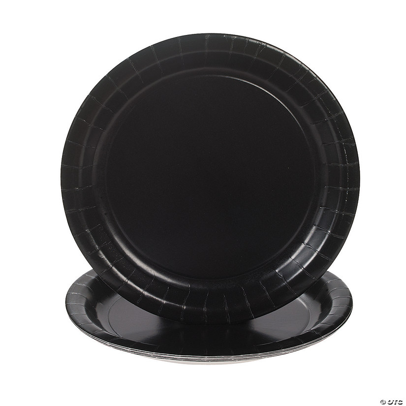 Bulk  75 Ct. Black Velvet Paper Dinner Plates Image