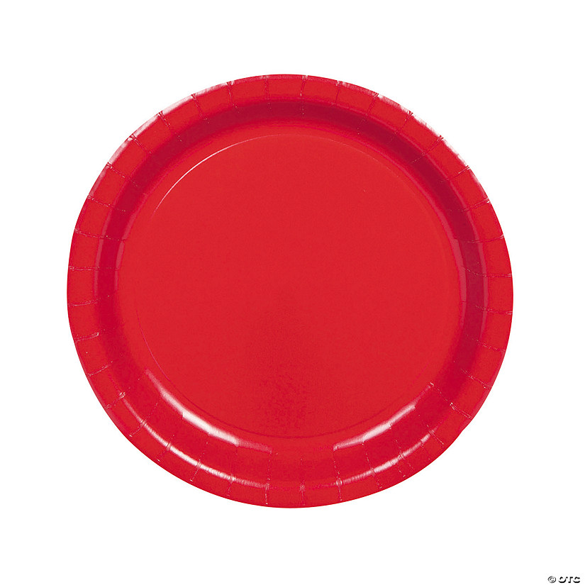 Bulk  75 Ct. Classic Red Paper Dinner Plates Image