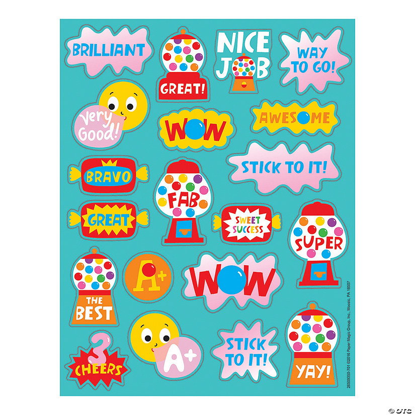 Bulk 80 Pc. Eureka<sup>&#174;</sup> Bubble Gum Scented Stickers Image