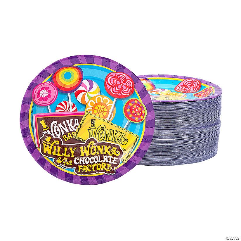 Bulk 96 Ct. Willy Wonka & the Chocolate Factory&#8482; Paper Dinner Plates Image