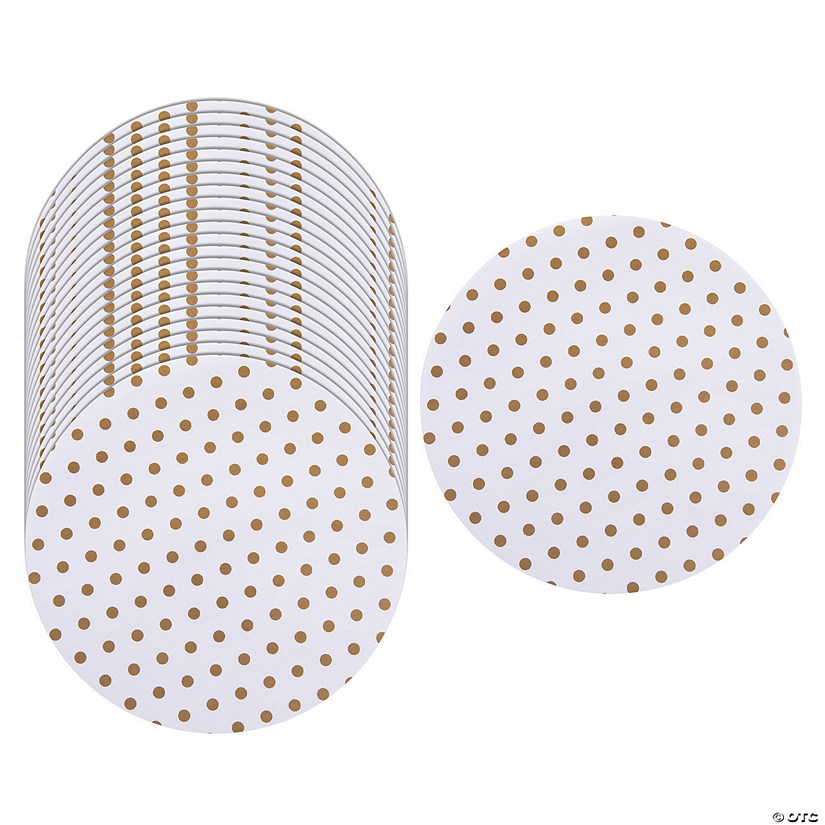Bulk 96 Pc. Medium Gold Dot Serving Paper Liners Image