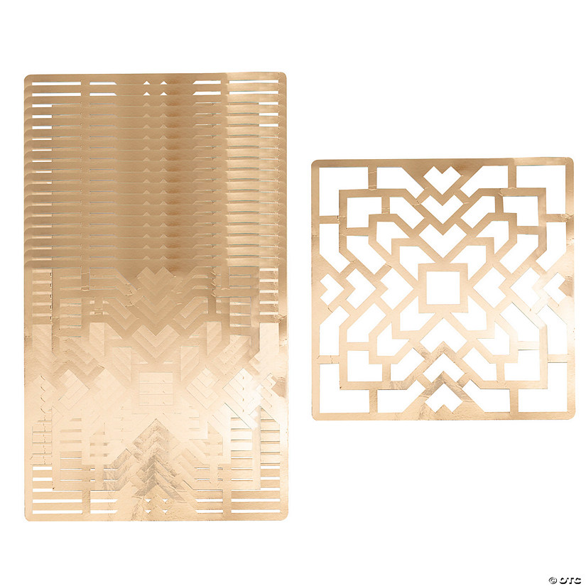 Bulk 96 Pc. Metallic Gold Laser-Cut Square Charger Placemats Image