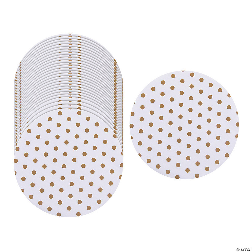 Bulk 96 Pc. Small Gold Dot Serving Paper Liners Image