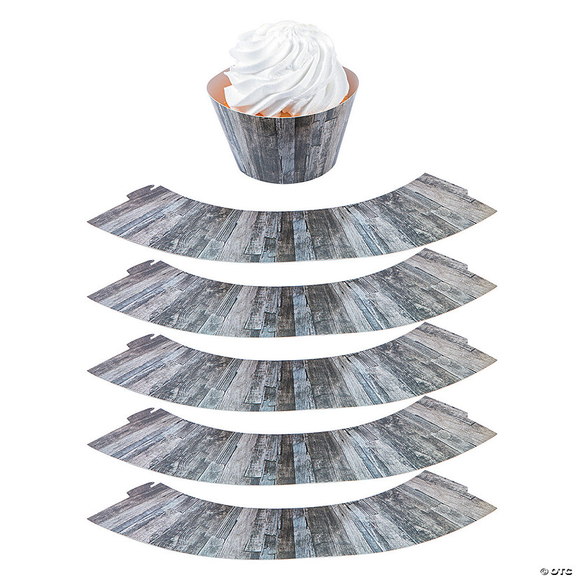 Bulk 96 Pc. Wood Grain Cupcake Wrappers Image