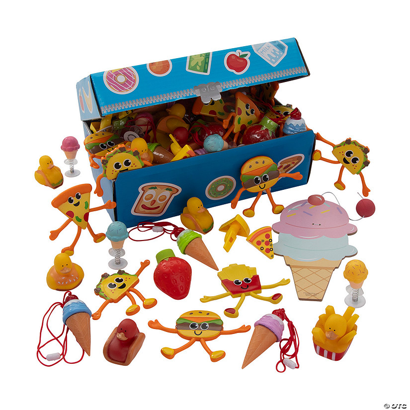 Bulk 97 Pc. Food Toys Treasure Chest Assortment - 12" x 4 3/4" x 9" Image