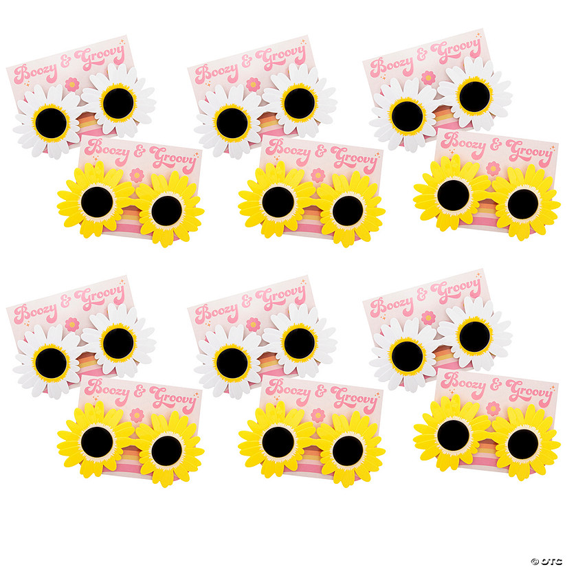 Bulk Adults Sunflower & Daisy Sunglasses with Groovy Card for 48 Image