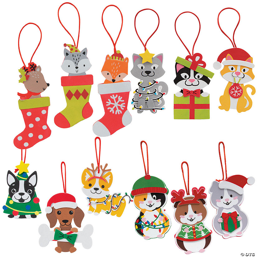 Bulk Animal Christmas Ornament Craft Kit Assortment - Makes 48 Image