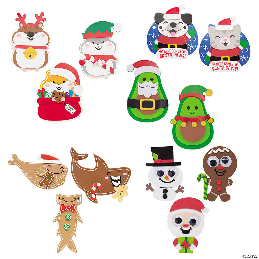 Bulk Christmas Cheery Magnet Craft Kit Assortment - Makes 60 Image