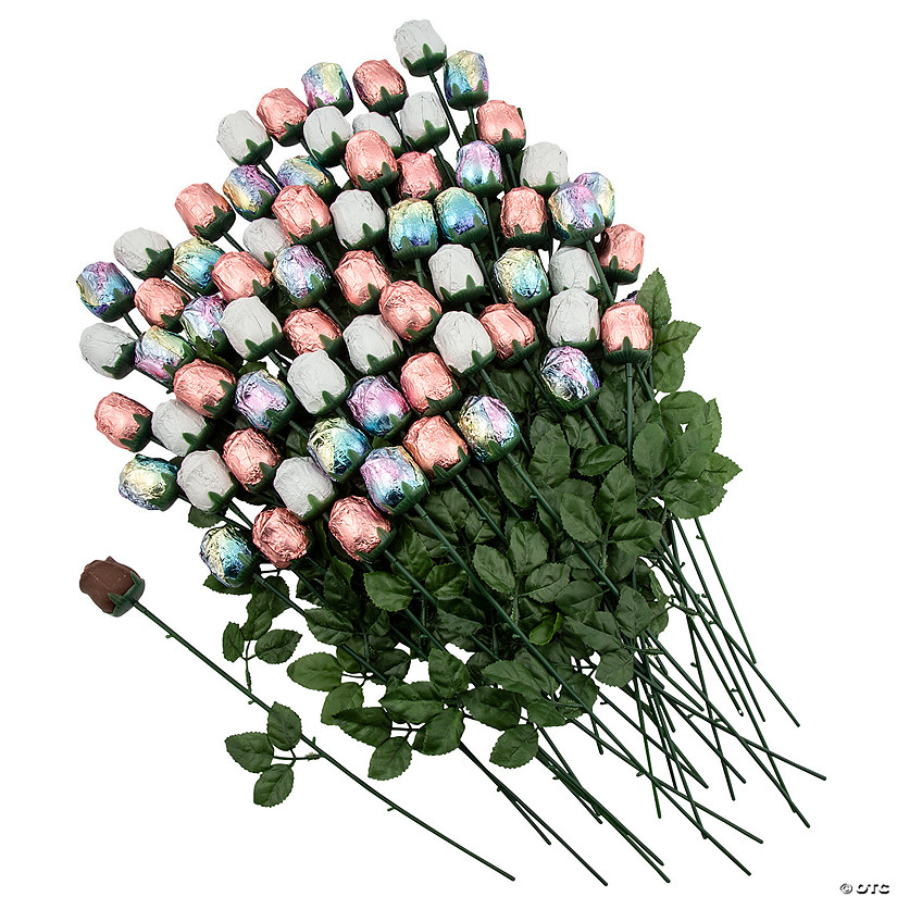 Bulk Foil-Wrapped Chocolate Roses Assortment - 72 Pc.  Image