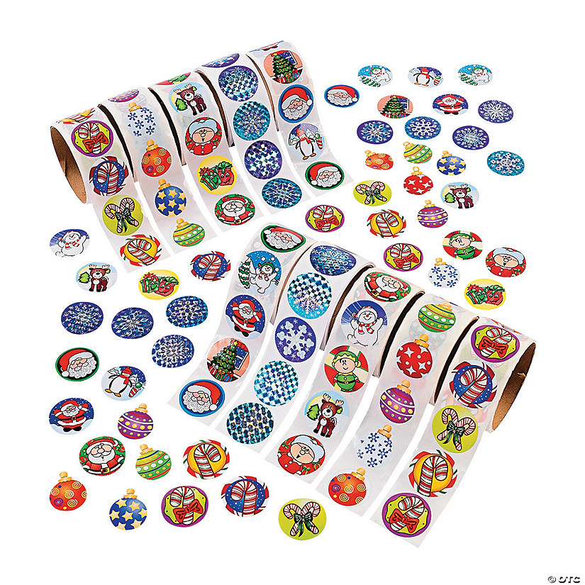 Bulk Holiday Rolls of Stickers Assortment - 1000 Pc. Image