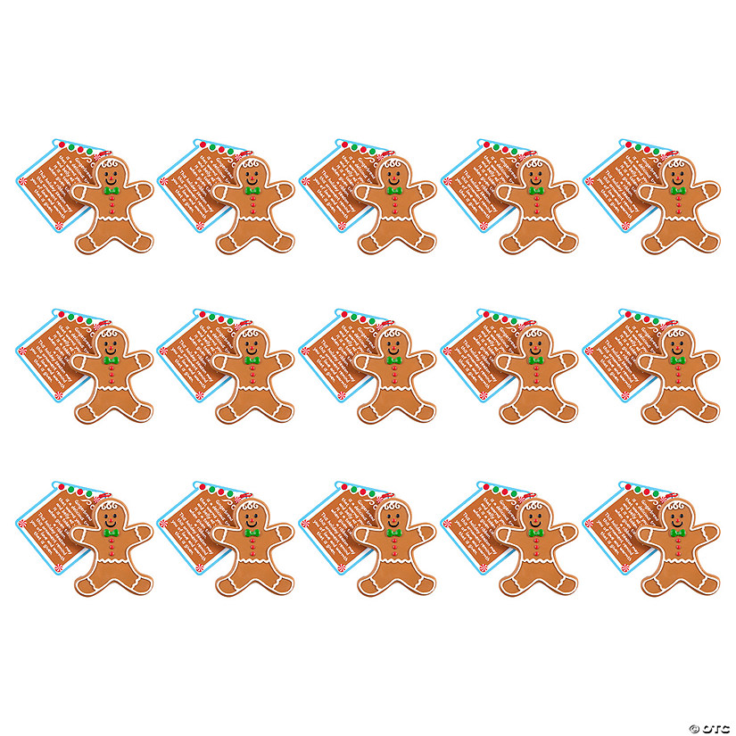 Bulk Legend of the Gingerbread Resin Christmas Ornaments with Card - 48 Pc. Image