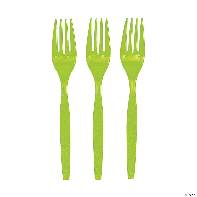 Bulk Lime Green Plastic Forks - 50 Ct. Image