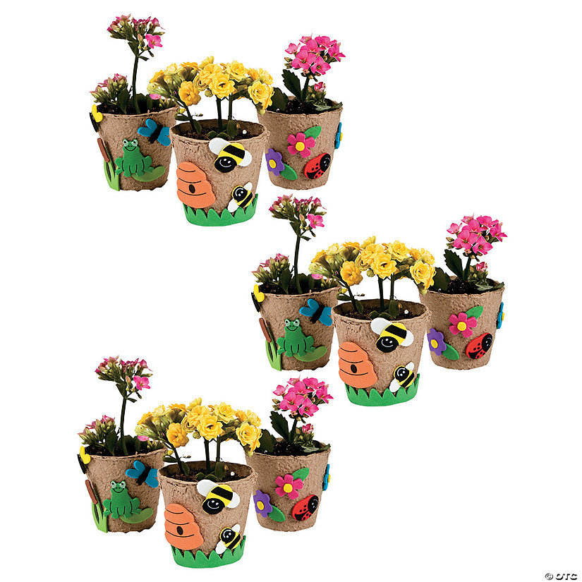 Bulk Mini Papier-M&#226;ch&#233; Garden Pot Craft Kit - Makes 48 Image