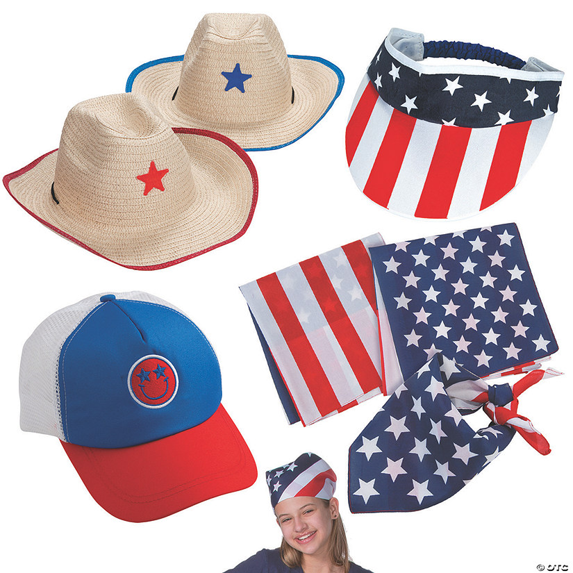 Bulk Patriotic Headware Kit for 48 Image