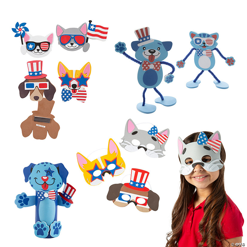 Bulk Patriotic Pets Craft Kit Assortment - Makes 48 Image