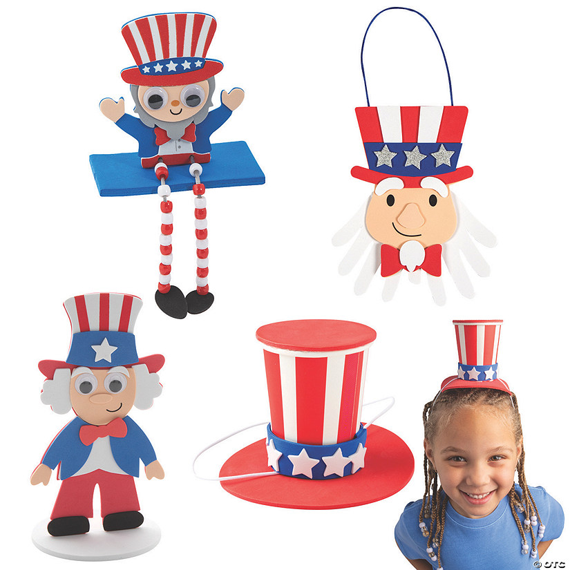 Bulk Patriotic Uncle Sam Craft Kit Assortment - Makes 48 Image