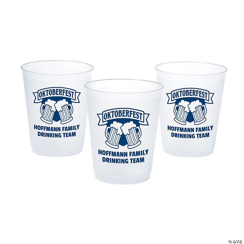 Bulk Personalized Oktoberfest Frosted Reusable Plastic Cups Image