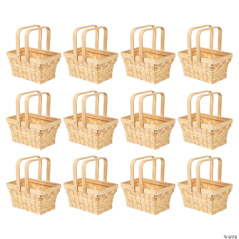 Bulk Rectangular Baskets with Top Handles - 12 Pc.  Image