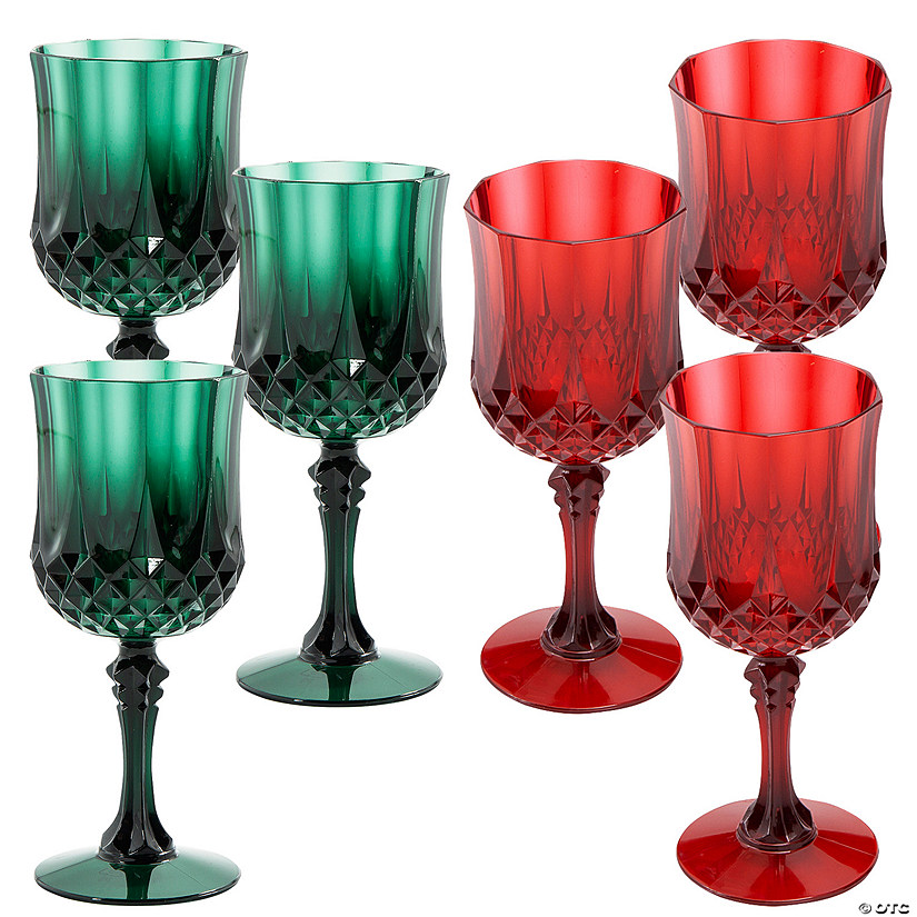 Bulk Red & Green Wine Glass Set - 48 Pc. Image