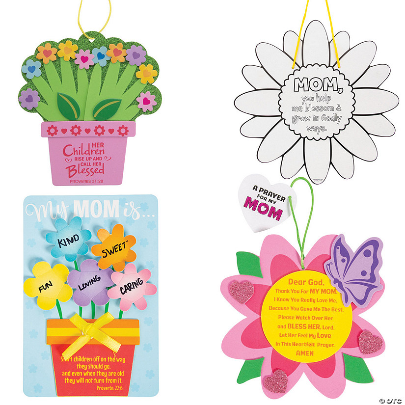 Bulk Religious Mother&#8217;s Day Flower Craft Kit Assortment - Makes 48 Image