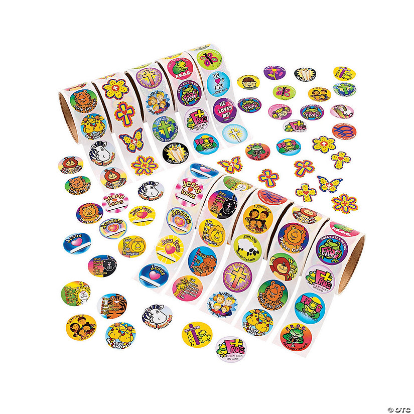 Bulk Religious Rolls of Stickers Assortment - 1000 Pc. Image