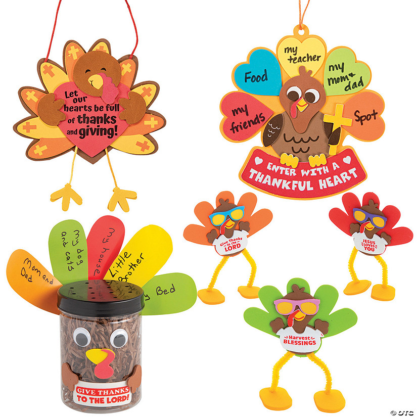 Bulk Religious Thanksgiving Turkey Craft Kit Assortment - Makes 48 Image
