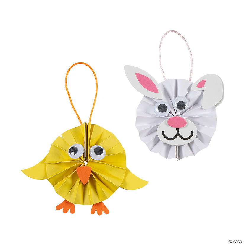 Bunny & Chick Easter Fan Ornament Craft Kit - Makes 12 Image