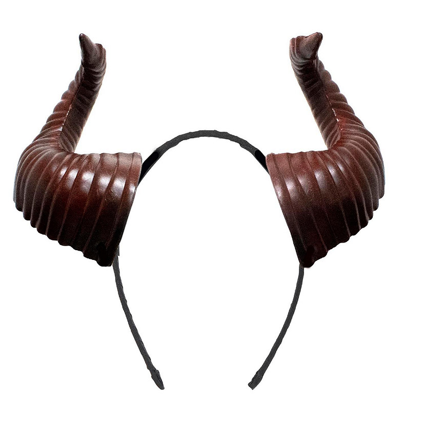 Burgundy Large Devil Horns Adult Costume Headband Image