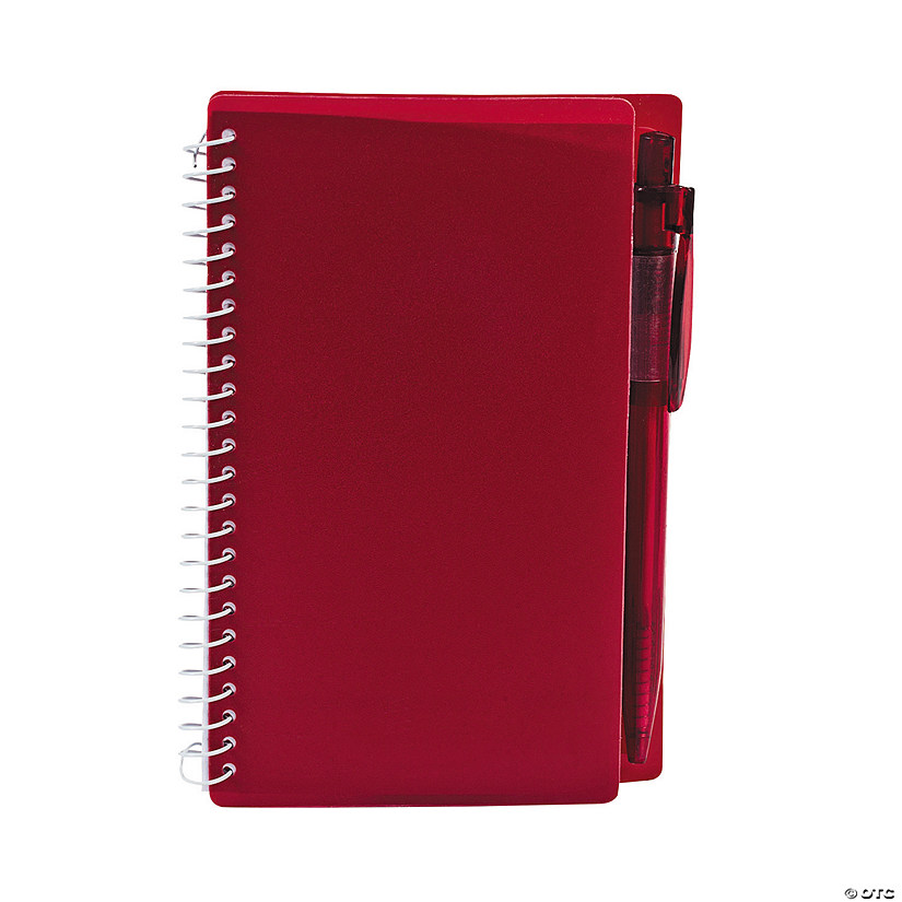 Burgundy Spiral Notebooks with Pens - 12 Pc. Image