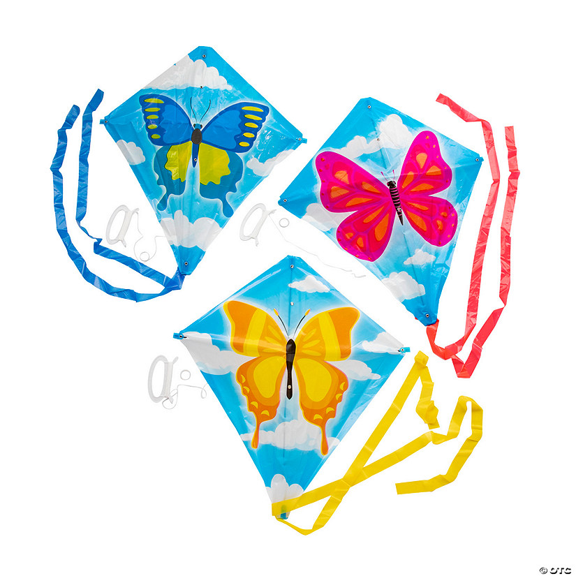 Butterfly Kites with Tail &#8211; 12 Pc. Image