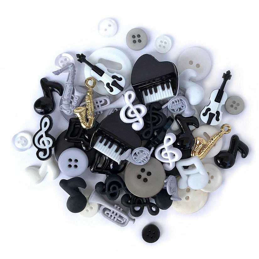 Buttons Galore and More 50+ Novelty Buttons for Sewing and Crafts - Music Theme Buttons Image