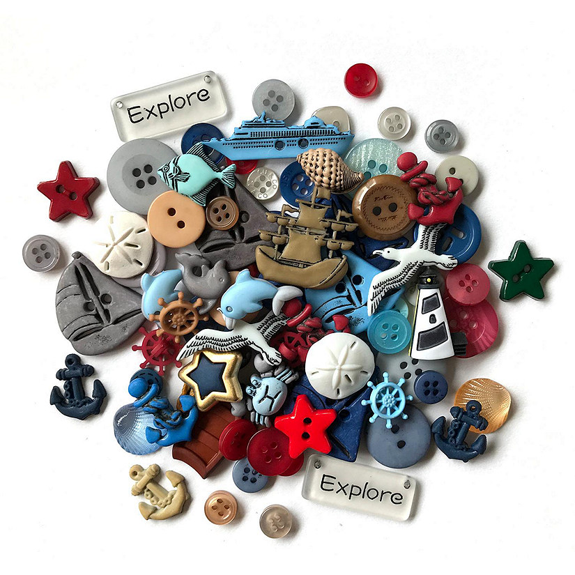 Buttons Galore and More 50+ Novelty Buttons for Sewing and Crafts - Nautical Theme Buttons Image