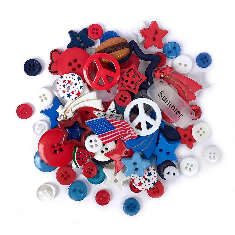 Buttons Galore and More 50+ Novelty Buttons for Sewing and Crafts - Patriotic Theme Buttons Image