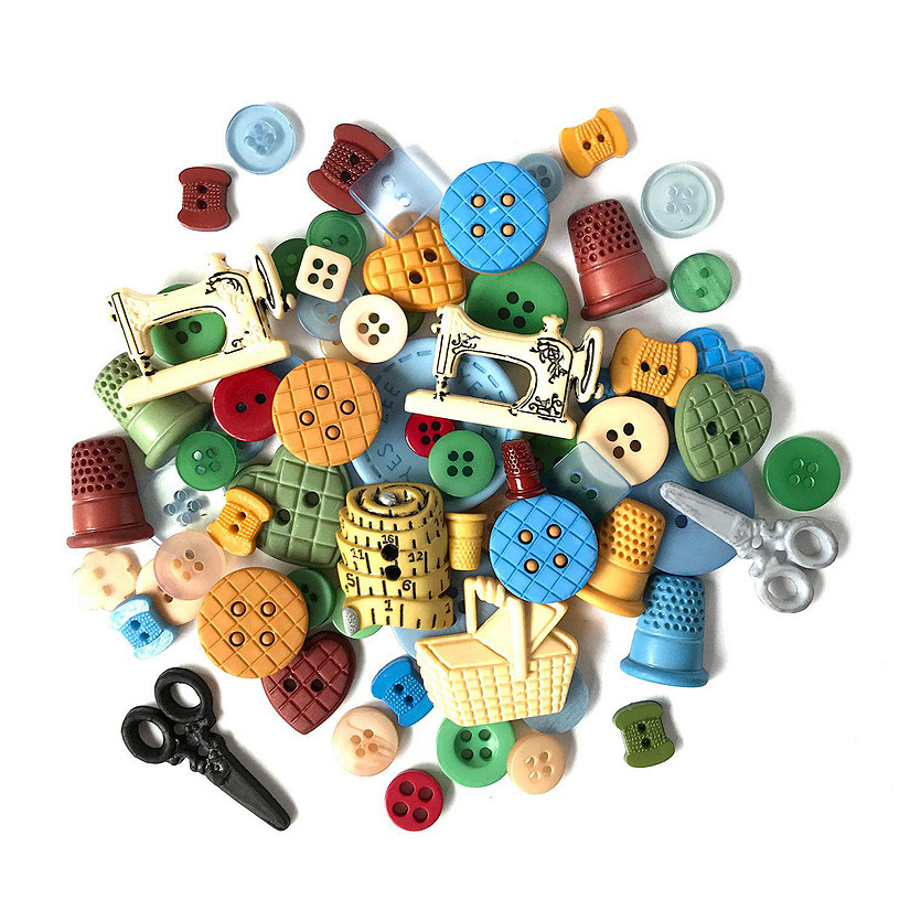 Buttons Galore and More 50+ Novelty Buttons for Sewing and Crafts - Sewing Theme Buttons Image