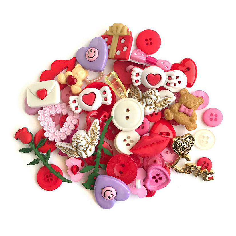 Buttons Galore and More 50+ Novelty Buttons for Sewing and Crafts - Valentine Theme Buttons Image