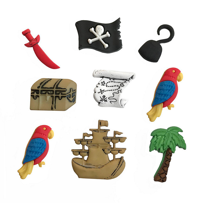 Buttons Galore and More Craft & Sewing Buttons - A Pirate's Life - 30 Buttons Image