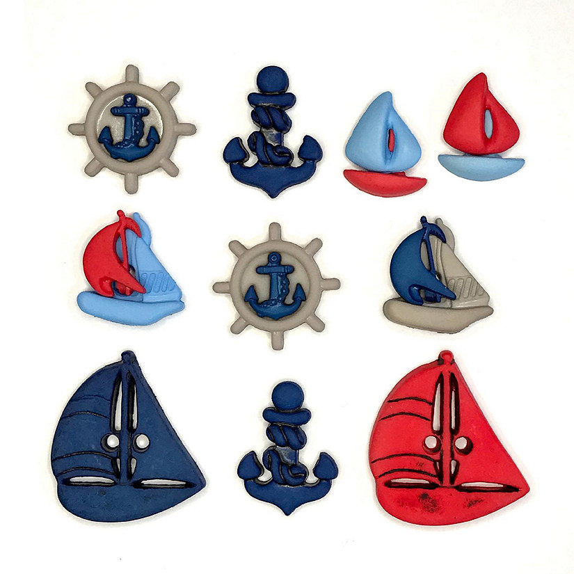 Buttons Galore and More Craft & Sewing Buttons - Come Sail Away - 30 Buttons Image
