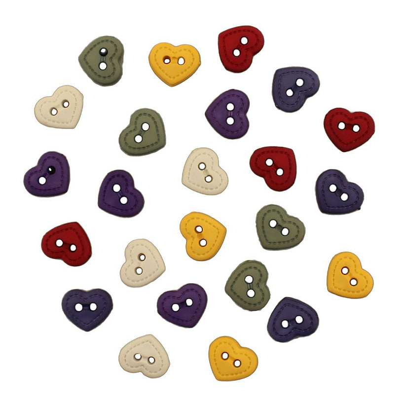 Buttons Galore and More Craft & Sewing Buttons - Quilt Hearts - 60 Buttons Image