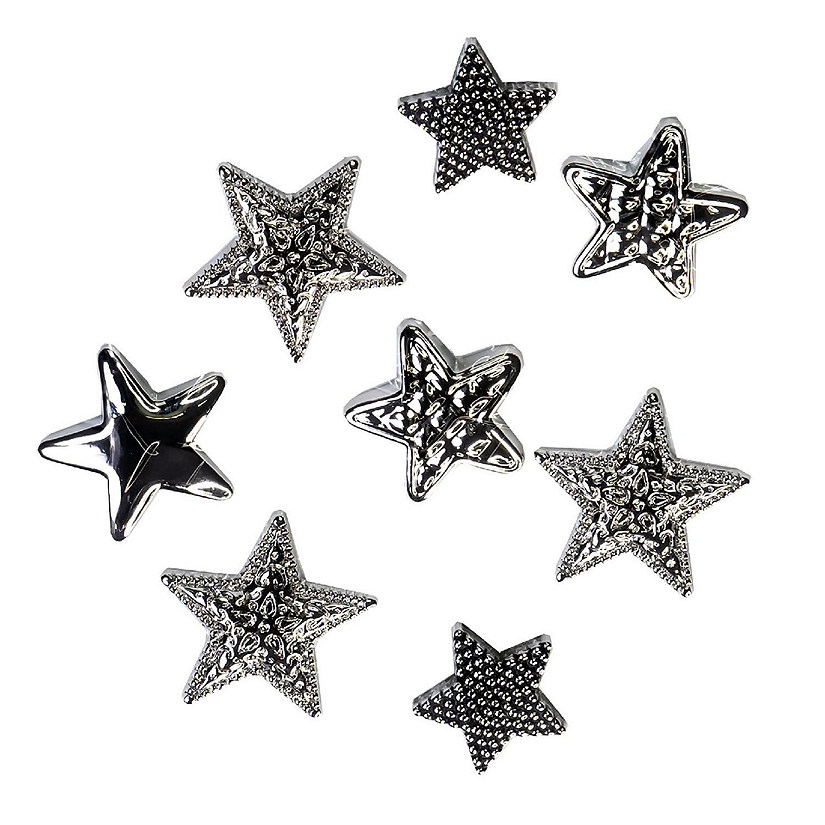Buttons Galore and More Craft & Sewing Buttons - Silver Stars - 30 Buttons Image
